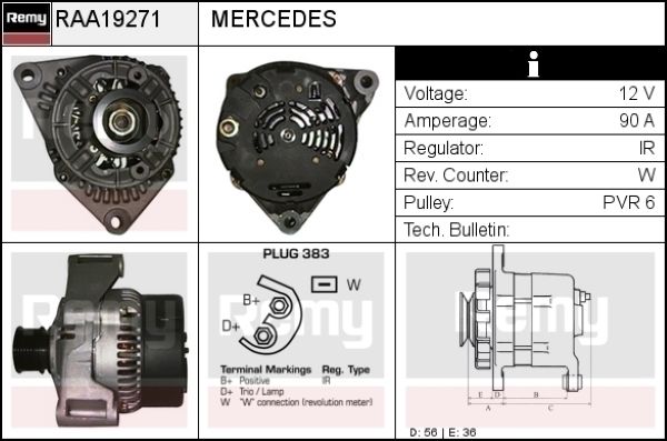 DELCO REMY Генератор RAA19271